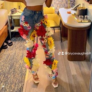 Custom made flower pants